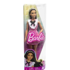 Mattel - Muñeca atlética Fashionista con vestido tartán rosa y accesorios ㅤ