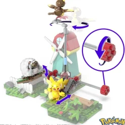 Mattel - Pokemon - Construcción Pokémon con movimiento: Pikachu, Wooloo y Pidgey, 240 bloques ㅤ