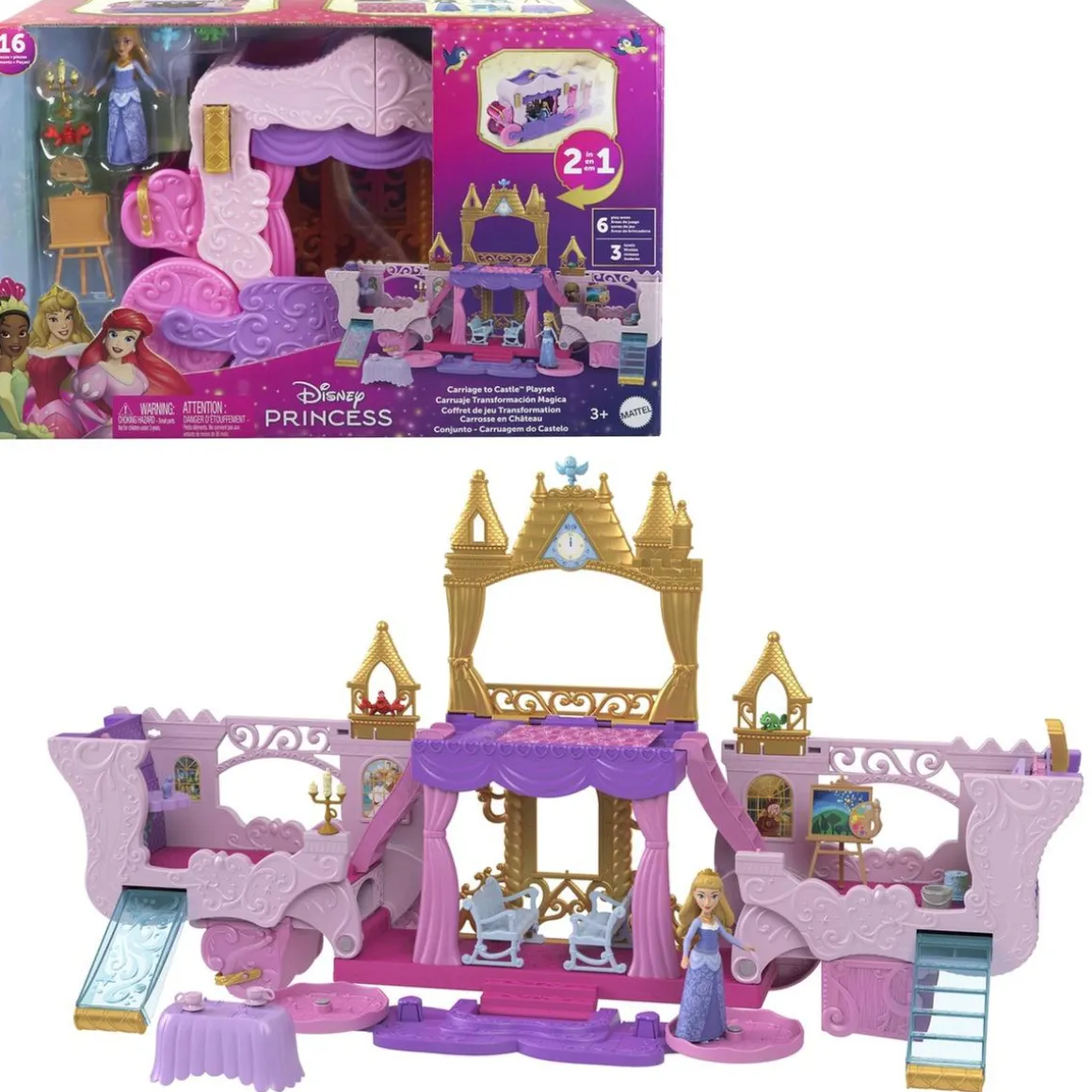 Mattel - Princesas Disney - Castillo carroza set de juego