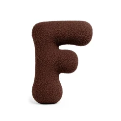 MeowBaby - Almohada Infantil con Forma de Letra “F” Color Marrón Oscuro “Bearly F”