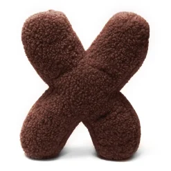 MeowBaby - Almohada Infantil con Forma de Letra “X” Color Marrón Oscuro “Bearly X”