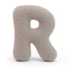 MeowBaby - Almohada Infantil con Forma de Letra “R” Color Gris Claro “Bearly R”