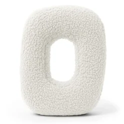 MeowBaby - Almohada Infantil con Forma de Letra “O” Color Blanco Roto “Bearly O”