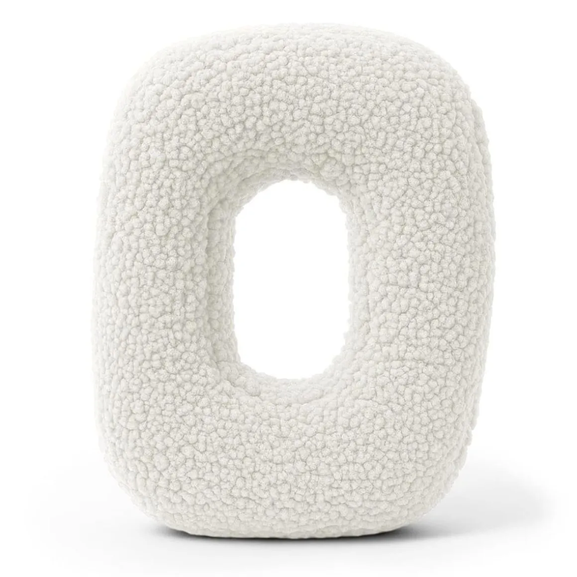 MeowBaby - Almohada Infantil con Forma de Letra “O” Color Blanco Roto “Bearly O”