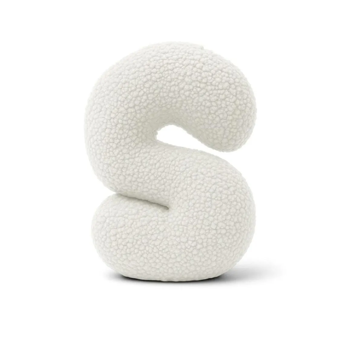 MeowBaby - Almohada Infantil con Forma de Letra “S” Color Blanco Roto “Bearly S”