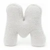 MeowBaby - Almohada Infantil con Forma de Letra “M” Color Blanco Roto “Bearly M”