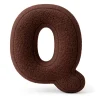 MeowBaby - Almohada Infantil con Forma de Letra “Q” Color Marrón Oscuro “Bearly Q”