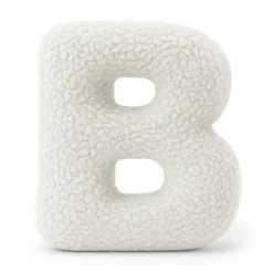 MeowBaby - Almohada Infantil con Forma de Letra “B” Color Blanco Roto “Bearly B”