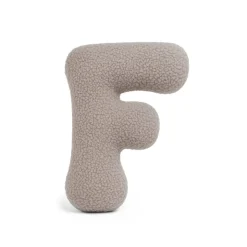 MeowBaby - Almohada Infantil con Forma de Letra “F” Color Gris Claro “Bearly F”