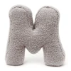 MeowBaby - Almohada Infantil con Forma de Letra “M” Color Gris Claro “Bearly M”