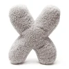 MeowBaby - Almohada Infantil con Forma de Letra “X” Color Gris Claro “Bearly X”