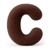 MeowBaby - Almohada Infantil con Forma de Letra “C” Color Marrón Oscuro “Bearly C”