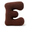 MeowBaby - Almohada Infantil con Forma de Letra “E” Color Marrón Oscuro “Bearly E”