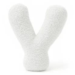 MeowBaby - Almohada Infantil con Forma de Letra “Y” Color Blanco Roto “Bearly Y”