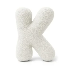 MeowBaby - Almohada Infantil con Forma de Letra “K” Color Blanco Roto “Bearly K”