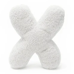 MeowBaby - Almohada Infantil con Forma de Letra “X” Color Blanco Roto “Bearly X”