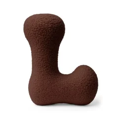 MeowBaby - Almohada Infantil con Forma de Letra “L” Color Marrón Oscuro “Bearly L”
