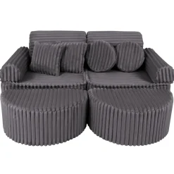 MeowBaby - Sofá Infantil Churros Pocket Max Color Gris Jurassic