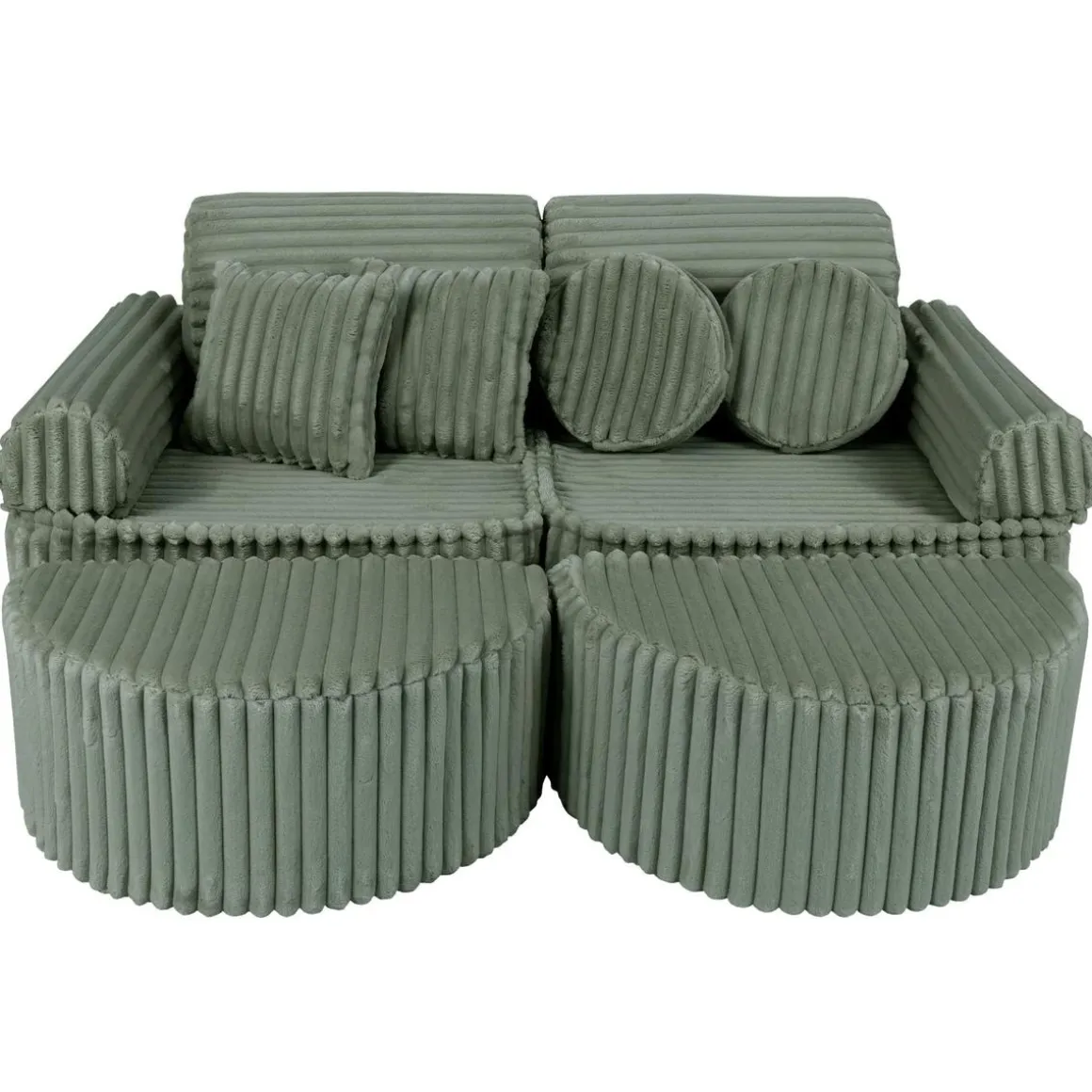 MeowBaby - Sofá Infantil Churros Pocket Max Color Verde Olive Sage