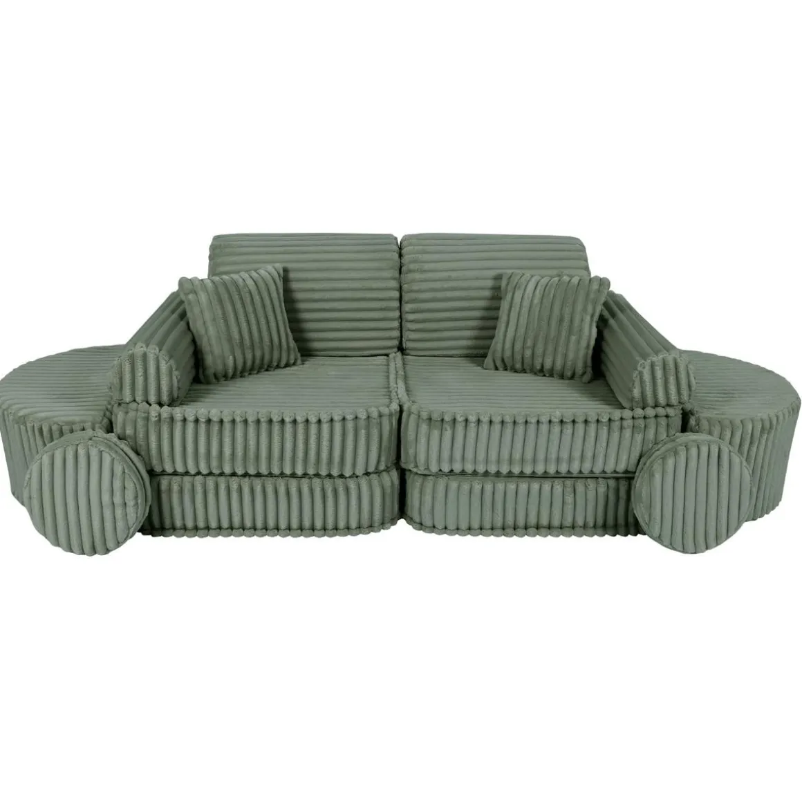 MeowBaby - Sofá Infantil Churros Pocket Max Color Verde Olive Sage