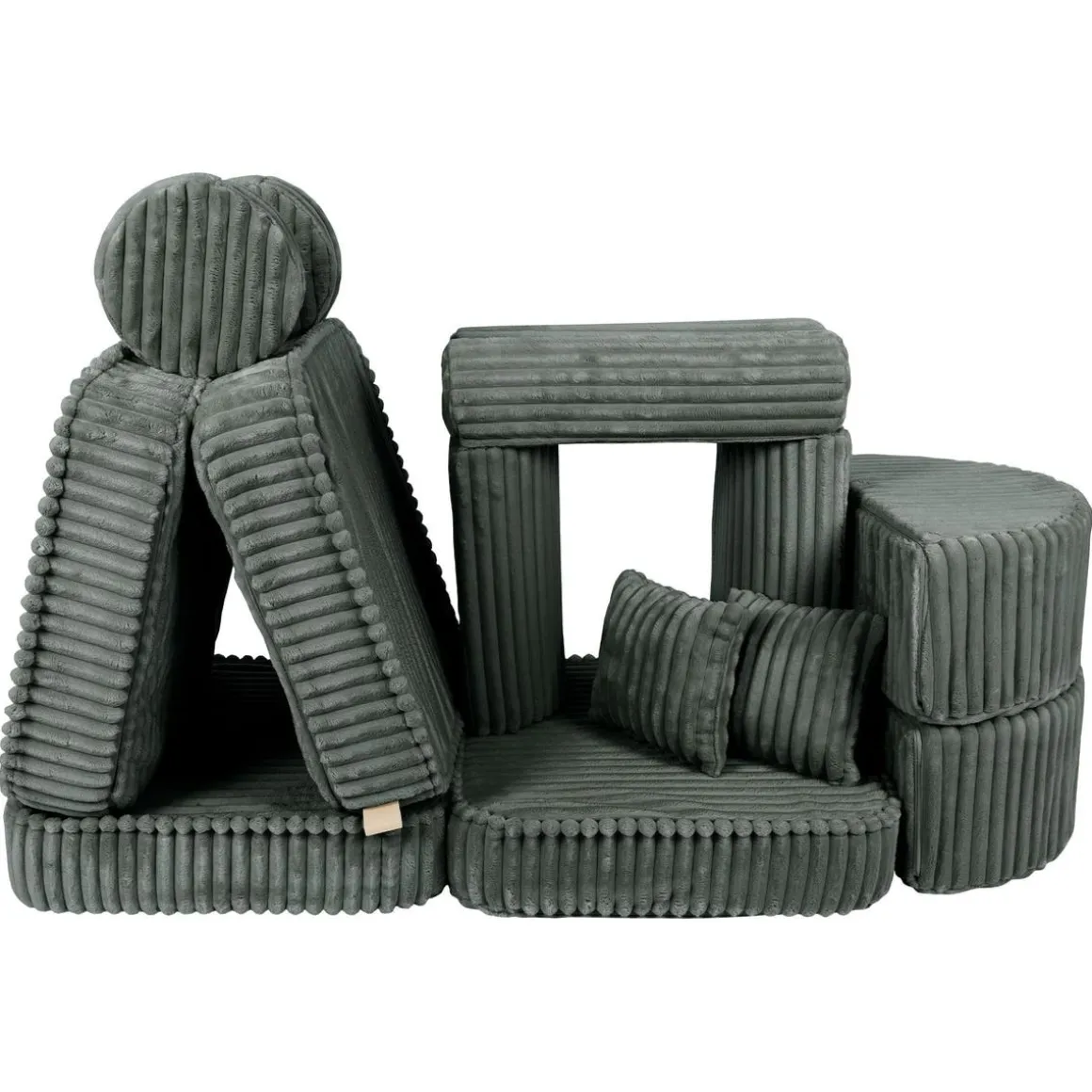 MeowBaby - Sofá Infantil Churros Pocket Max Color Verde Pine Forest