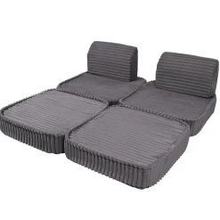 MeowBaby - Sofá Infantil Churros Pocket Basic Color Gris Moon Dust