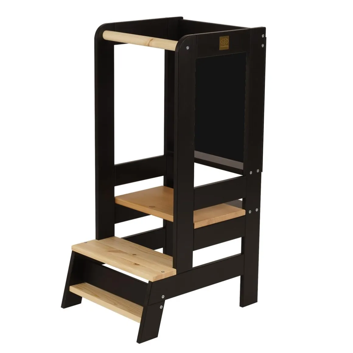 MeowBaby - Torre de aprendizaje con pizarra de Madera negra con Elementos Naturales