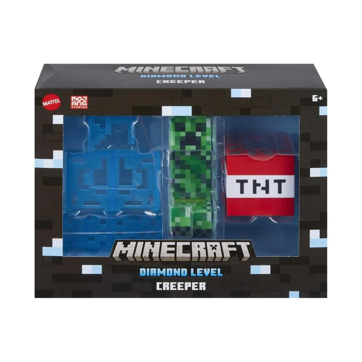 Minecraft - Figura articulada Creeper Nivel Diamante con accesorios ㅤ