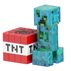 Minecraft - Figura articulada Creeper Nivel Diamante con accesorios ㅤ