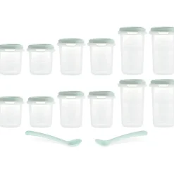 Miniland - Pack 12 Recipientes Herméticos Graduados Multifunción ㅤ