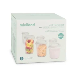 Miniland - Set 6 recipientes herméticos menta