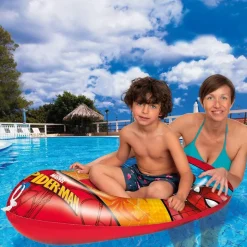 Mondo - Barca hinchable Spider-Man para playa y piscina 112 cm ㅤ