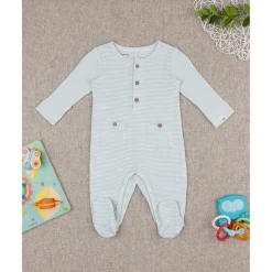 Mono de bebé rib blanco/verde