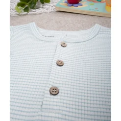 Mono de bebé rib blanco/verde