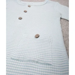 Mono de bebé rib blanco/verde