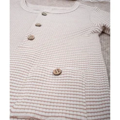 Mono para bebé de canalé beige