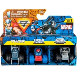 Monster Jam - Pack 3 Mini vehículos Marvel (varios modelos)