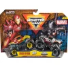 Monster Jam - Pack 2 vehículos Marvel - Iron Man vs War Machine