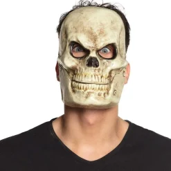 Máscara facial de calavera con pino, en blanco ㅤ