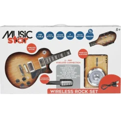 Music Star - Guitarra Eléctrica con Micrófono y Amplificador