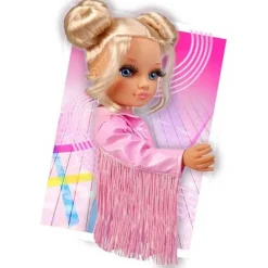 Nancy - Muñeca patinadora con accesorios y chaqueta rosa, para niños y niñas