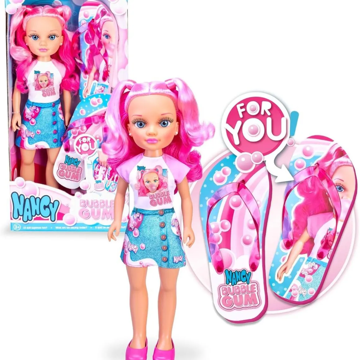 Nancy - Muñeca Verano Rosa con Chanclas a Juego ㅤ
