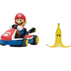 Nintendo - Super Mario - Vehículo acrobático de Super Mario Kart con plátano y giros 360º ㅤ