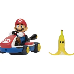 Nintendo - Super Mario - Vehículo acrobático de Super Mario Kart con plátano y giros 360º ㅤ