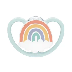 Nuk - Pack 2 chupetes Space silicona 0-6 meses Rana/Arcoíris