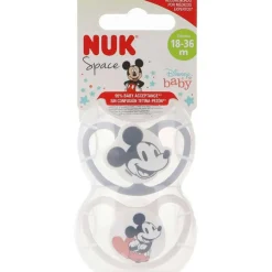 Nuk - Pack 2 chupetes Space silicona Mickey 18-36 meses