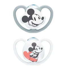 Nuk - Pack 2 chupetes Space silicona Mickey 18-36 meses