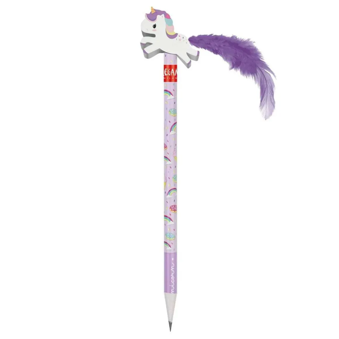 OOPS! - Lápiz con goma unicornio decorado ㅤ