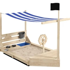 Outsunny - Arenero de madera Barco pirata