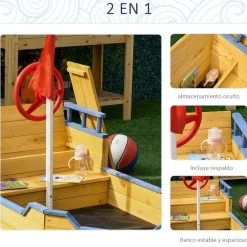 Outsunny - Arenero galeón de madera